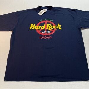 NWT Vintage 90’s Hard Rock Cafe Toronto Navy Blue Short Sleeve T-Shirt XL